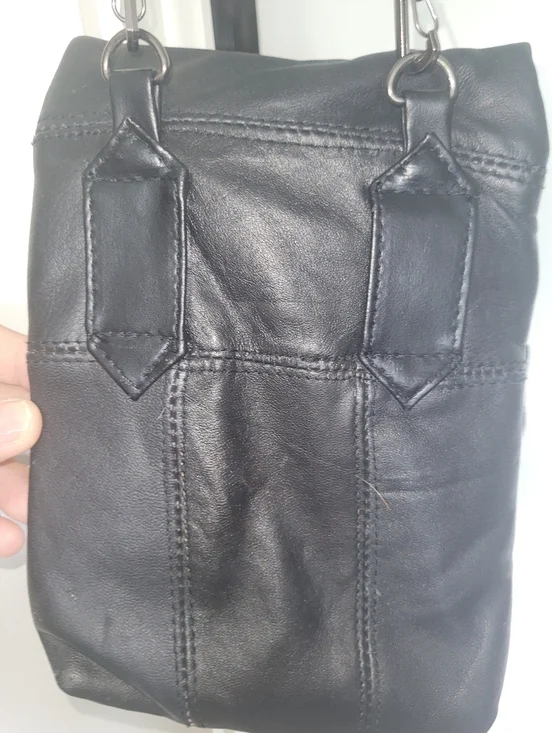 Leather Works Black Leather Crossbody Bag with Zip Pockets - Picture 8 of 9